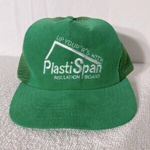 Vintage Green Corduroy PlastiSpan Mesh Back Snap Back Trucker Hat